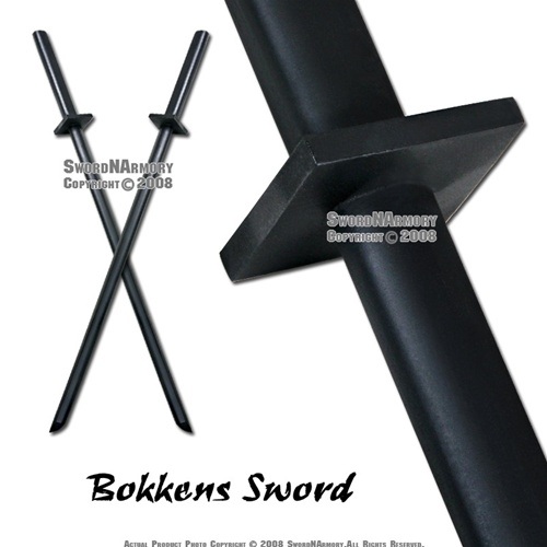 2 Pcs Wooden Ninjaken Bokkens Practice Ninja Swords